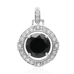 Zilveren hanger met een zwarte spinel