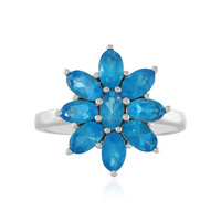 Zilveren ring met neon blauwe apatieten