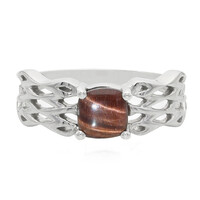 Zilveren ring met een rode tijgeroog