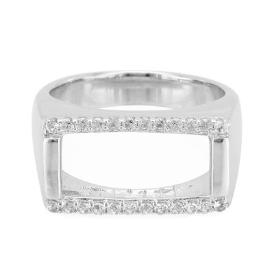 Zilveren ring met witte topaasstenen