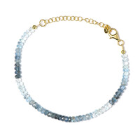 Zilveren armband met Santa Maria-aquamarijnstenen