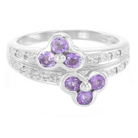 Zilveren ring met lavendel amethisten