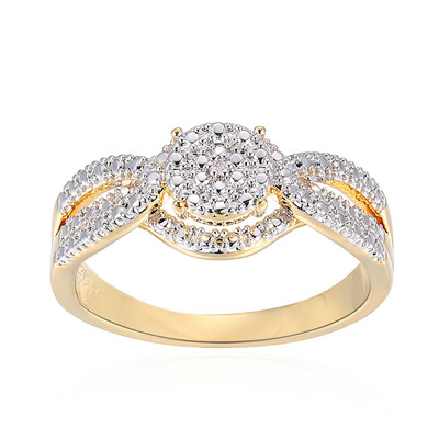 Messingen ring met een I3 (I) Diamant (Juwelo Style)