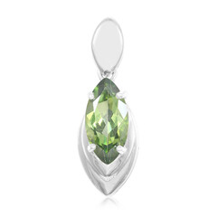 Zilveren hanger met een kiwi-topaas