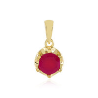 Zilveren hanger met een framboos chalcedoon