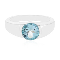 Zilveren ring met een hemel-blauwe topaas