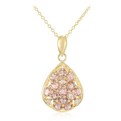 Gouden halsketting met Onverhitte Padparadscha Saffieren (AMAYANI)
