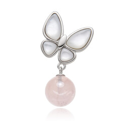 Zilveren hanger met een rozen kwarts