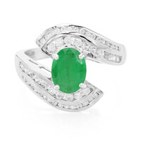 Zilveren ring met een Bahia-smaragd