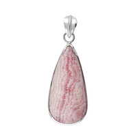 Zilveren hanger met een rhodochrosiet (Bali Barong)