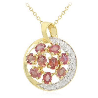 Gouden halsketting met Onverhitte Padparadscha Saffieren (AMAYANI)