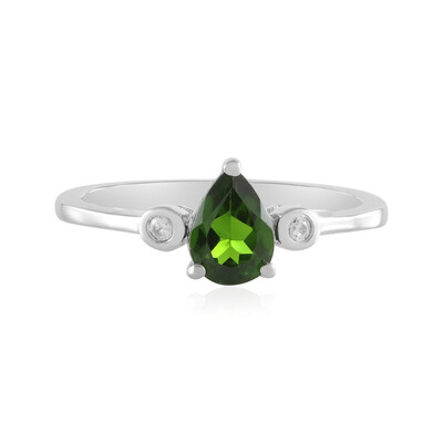 Zilveren ring met een Russische diopsied