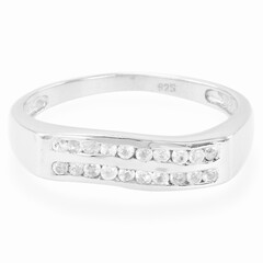 Zilveren ring met zirkonen