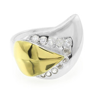 Zilveren ring met witte topaasstenen