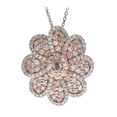 Gouden halsketting met een I1 Roze Diamant (CIRARI)