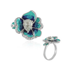 Zilveren ring met een groene amethist