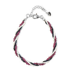 Zilveren armband met robijnen