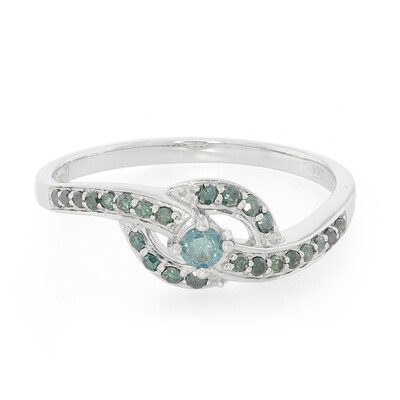 Zilveren ring met een Fancy diamant