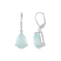 Zilveren oorbellen met Aqua Chalcedonen