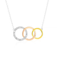 Zilveren halsketting met I3 (J) Diamanten