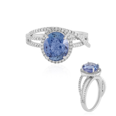 Gouden ring met een Ceylon saffier