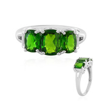 Zilveren ring met een Russische diopsied