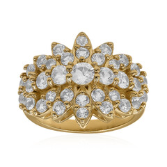Zilveren ring met een witte topaas