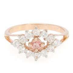 Zilveren ring met een Padparadscha saffier