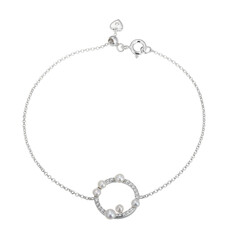 Zilveren armband met een Witte zoetwater kweekparel