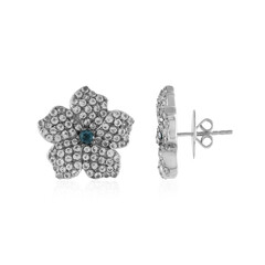 Zilveren oorbellen met Londen-blauwe topaasstenen (Dallas Prince Designs)