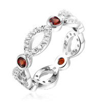 Zilveren ring met Mozambique granaten