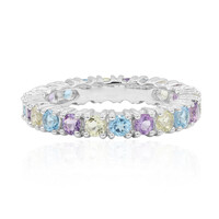 Zilveren ring met Zwitsers-blauwe topaasstenen