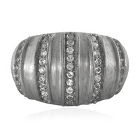 Zilveren ring met witte topaasstenen