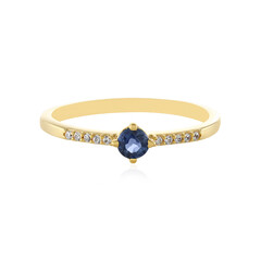 Zilveren ring met een blauwe saffier