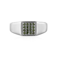 Zilveren ring met I3 Groene Diamanten