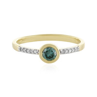Gouden ring met een Hemelsblauwe I4 diamant