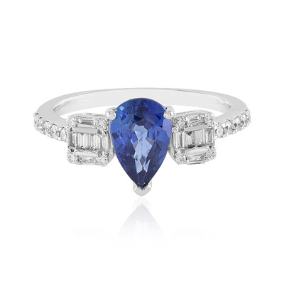 Gouden ring met een Blauwe Ceylon saffier