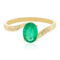 Gouden ring met een Zambia-smaragd