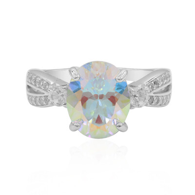 Zilveren ring met een maanlicht-topaas