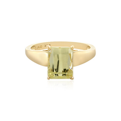 Gouden ring met een kanariegele kunziet