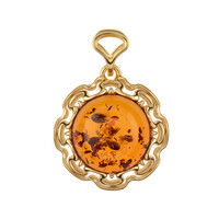 Zilveren hanger met een cognac Baltische barnsteen