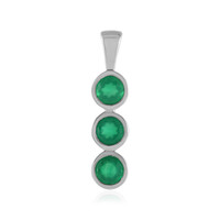 Zilveren hanger met Groene onyxen