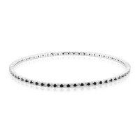 Zilveren armband met zwarte spinelstenen