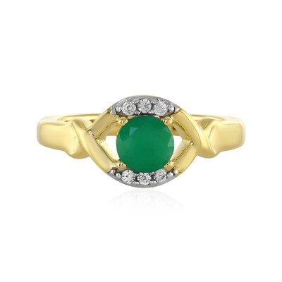 Zilveren ring met een Braziliaanse smaragd