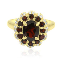 Zilveren ring met een granaat