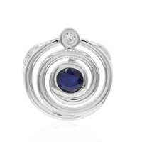 Zilveren hanger met een blauwe saffier