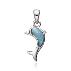 Zilveren hanger met een larimar
