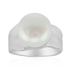 Zilveren ring met een Witte zoetwater kweekparel