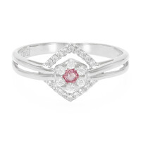 Zilveren ring met een Padparadscha saffier