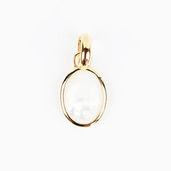 Zilveren hanger met een parelmoer